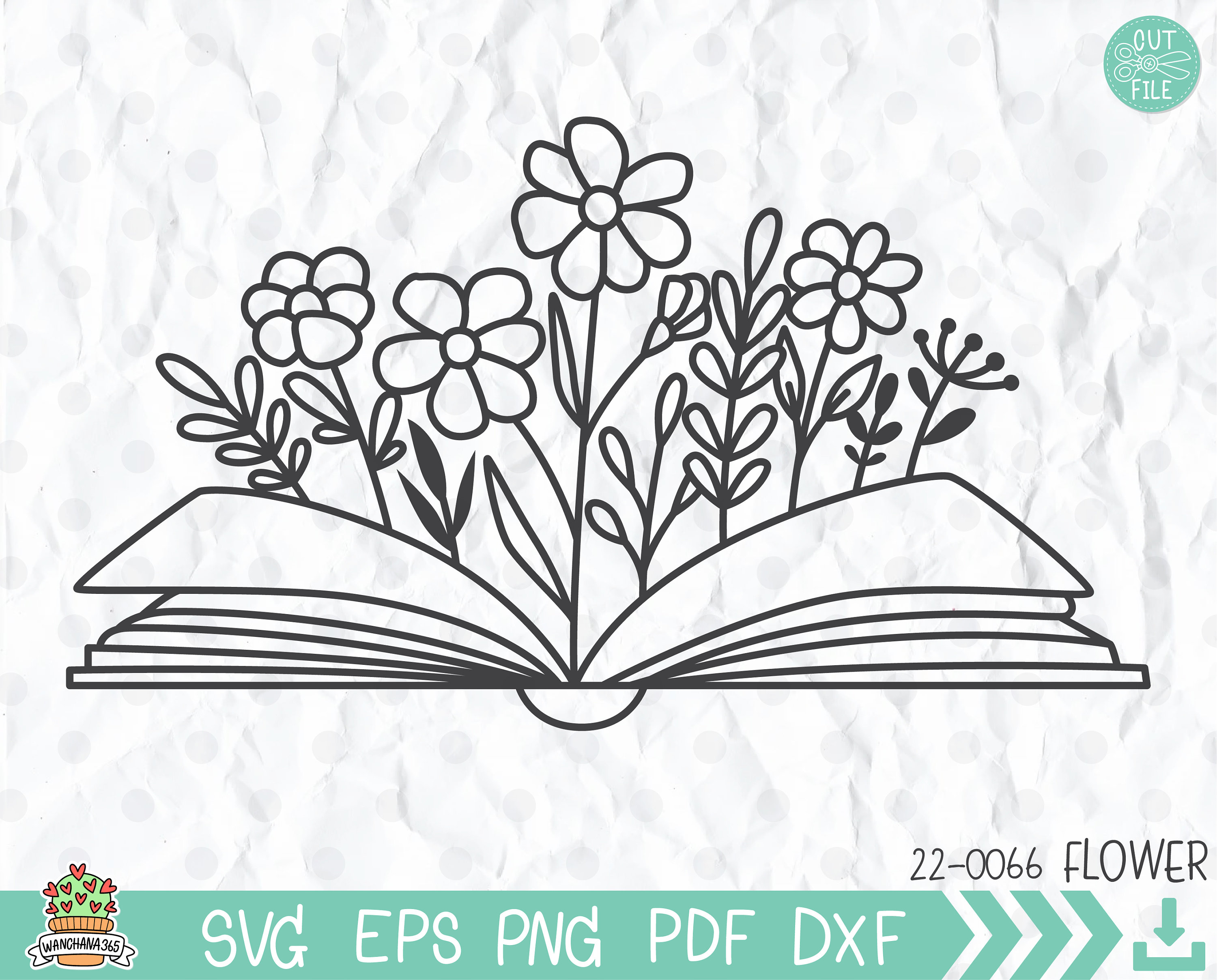Book With Flowers Svg Floral Book SVG Teacher Svg Etsy