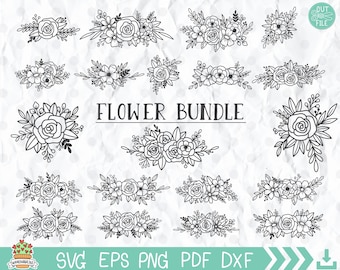 Floral SVG-Bundle: Blumen Ecke Cut Files (Digitaler Download)