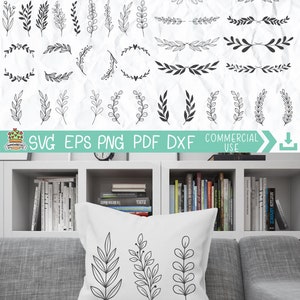 May include: A set of 40 black and white hand-drawn floral elements, including wreaths, branches, and sprigs. The elements are perfect for adding a touch of nature to your designs.