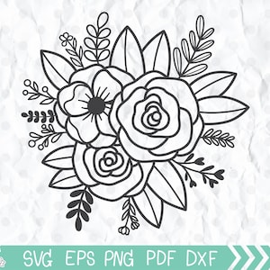 Flower SVG, Floral Svg, Floral Svg Bundle, Flower Svg Cut Files, Wedding, Border, Bundle, Flower Corner, Svg Files For Cricut And Silhouette