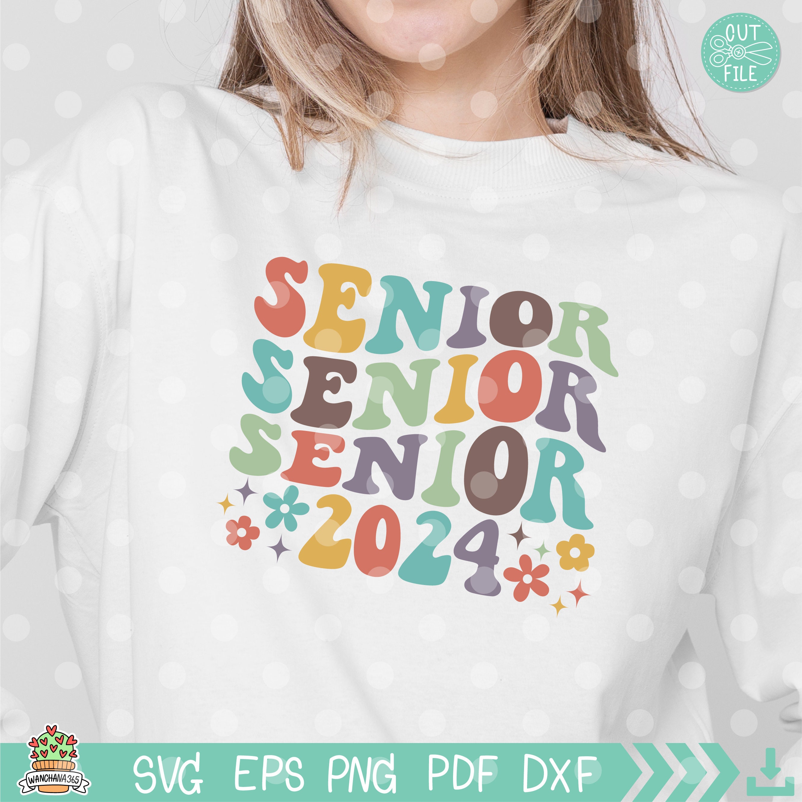 Senior 2024 Svg, Groovy Senior 2024 SVG, Retro Floral Senior Girls Shirt Design, Back To School Svg, Teacher Era Svg, Class Of 2024