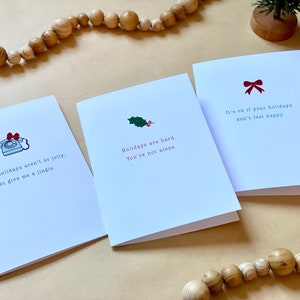 Tarjetas de Navidad / Tarjetas de felicitación navideñas / Vacaciones difíciles / Navidad azul / Regalo de Navidad alentador