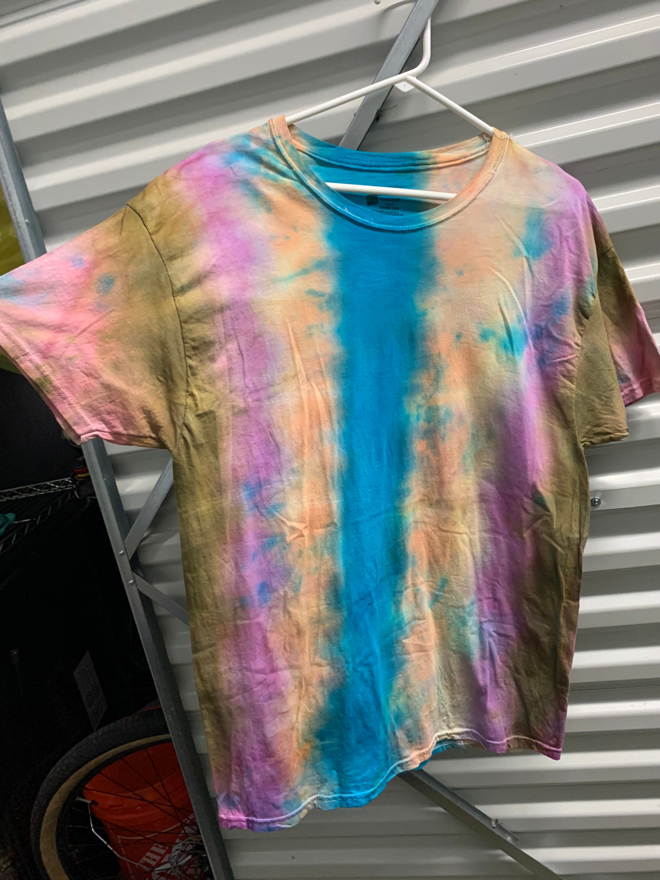 Hand Dyed 2 Color Spiral Tie Dye Shirt | Hanes Beefy-T 6.1oz Shirt Adult Adult (SHORT or LONG 