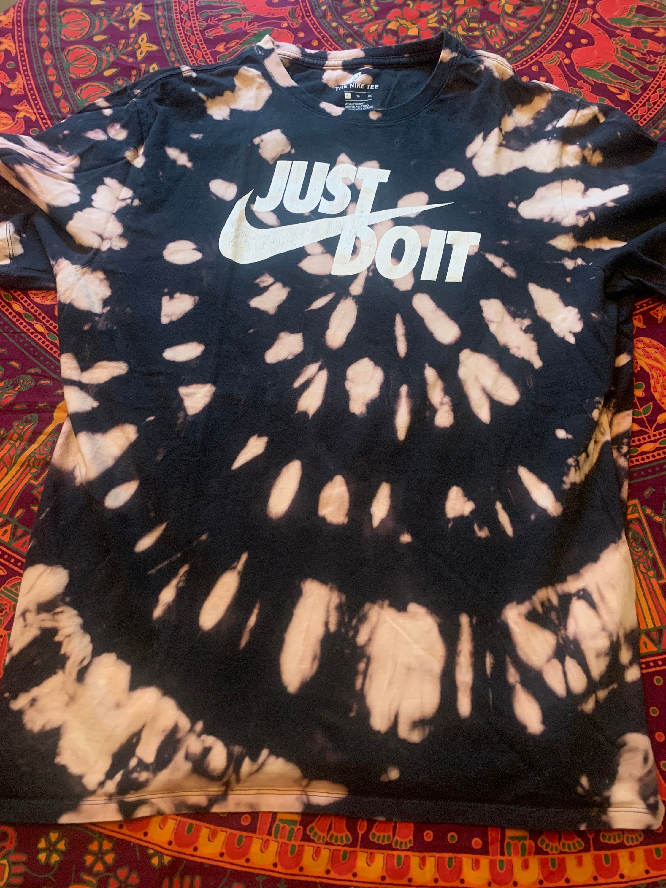 Bleach dyed nike tshirt one of a kind Etsy