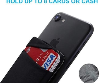 Stick on wallet card holder for phones