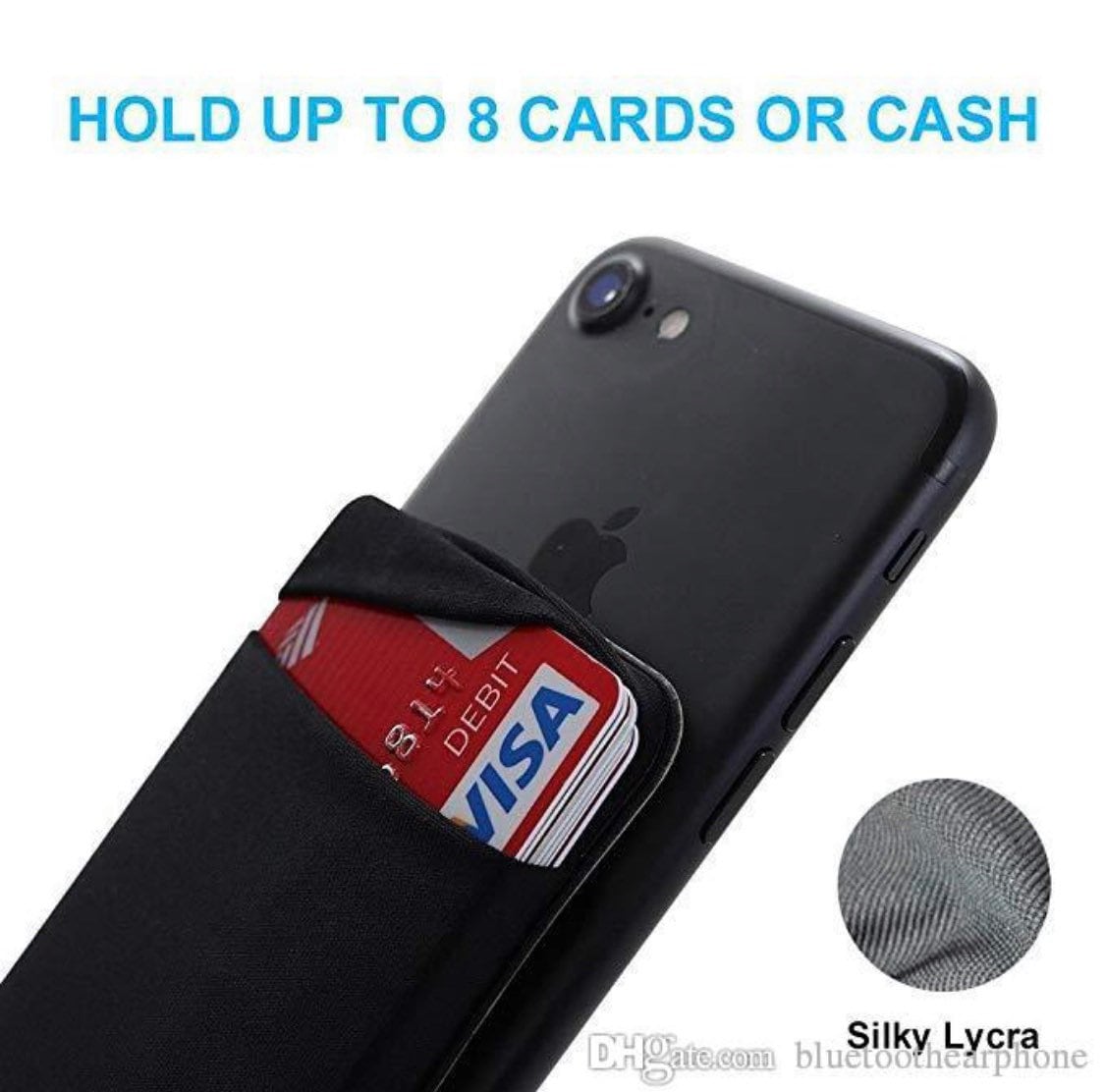 Universal Phone Pocket,Cell Phone Stick On Card Wallet Sleeve,Credit  Cards/ID Card Holder with Sticker, with Magsafe & Kickstand for Back of  iPhone