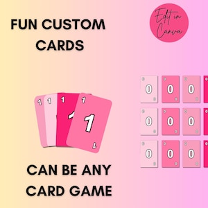 Cartões personalizados para impressão | Modelo editável do Canva | Jogo de cartas personalizado para festas, presentes e revenda digital