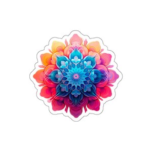 Sunset Mandala - Boho Decoration - Journal - Witch - Magic - Mandala - Hippie Boho - Psychedelic - High Vibe Frequency Stickers
