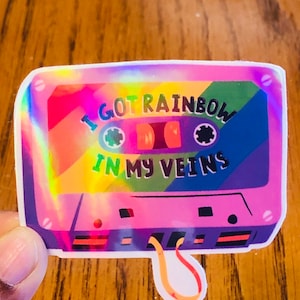 Rainbow pride holographic sticker, diecut sticker, pride sticker, LGBTQ+ rights sticker, pride month sticker, gay pride sticker