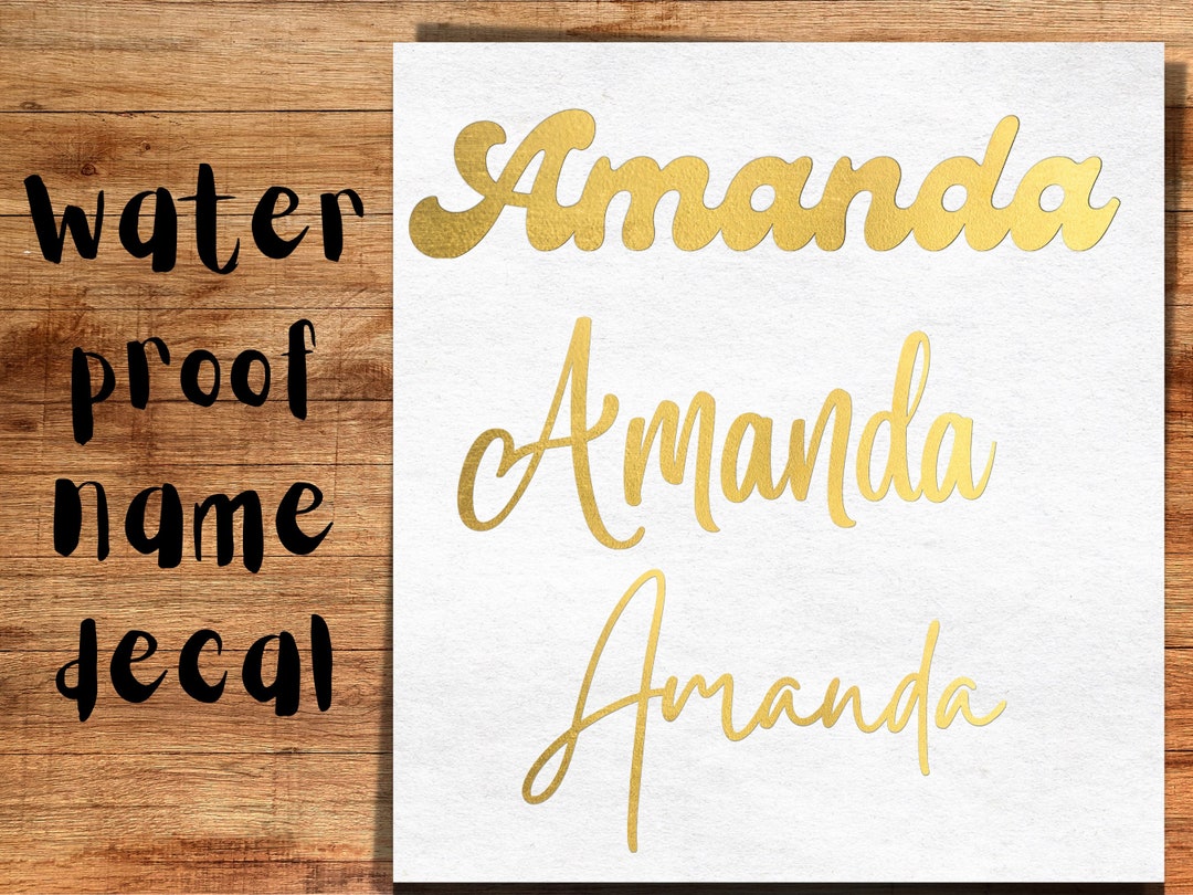 Waterproof Name Vinyl Decal Gold Letter Decal Bridesmaid Etsy