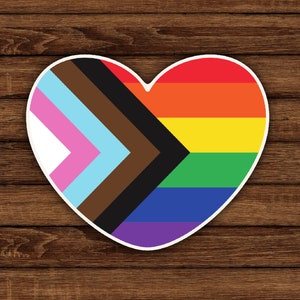 Autocollant de fierté arc-en-ciel, autocollant LGBTQ, drapeau de fierté progressiste, autocollant de fierté, autocollant de fierté gaie, autocollant de progrès