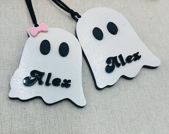 Personalized Wooden Boo Basket Tag: Custom Halloween Name Tag