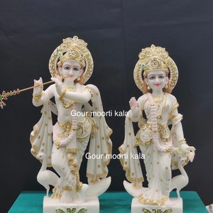 Marble Radha Krishna statue/ pure white marble radha Krishna statue/ Makrana marble radha Krishna murti/ Radha Krishna marble moorti