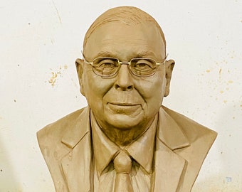 Charlie Munger bronze sculpture / Charles Thomas Munger resin fiber sculpture / Charles T. Munger bust /Charlie munger bust / Charles Munger