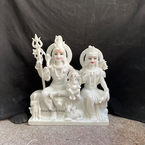 Marble Gauri Shankar/ marble Shankar parvati / marble shiv family statue/ shiv parivar