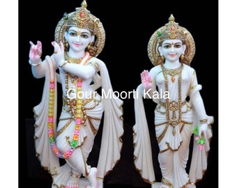 24 inch Marble Radha Krishna statue