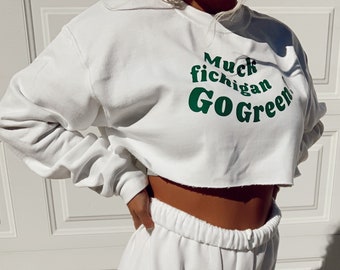 Cropped College Sweatshirt Custom College Apparel Customizable College Crewneck Trendy Tailgate Apparel Etsy