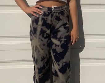 Bleach Stains Bleach Dye Grey Sweatpants Grimey Bleached Black