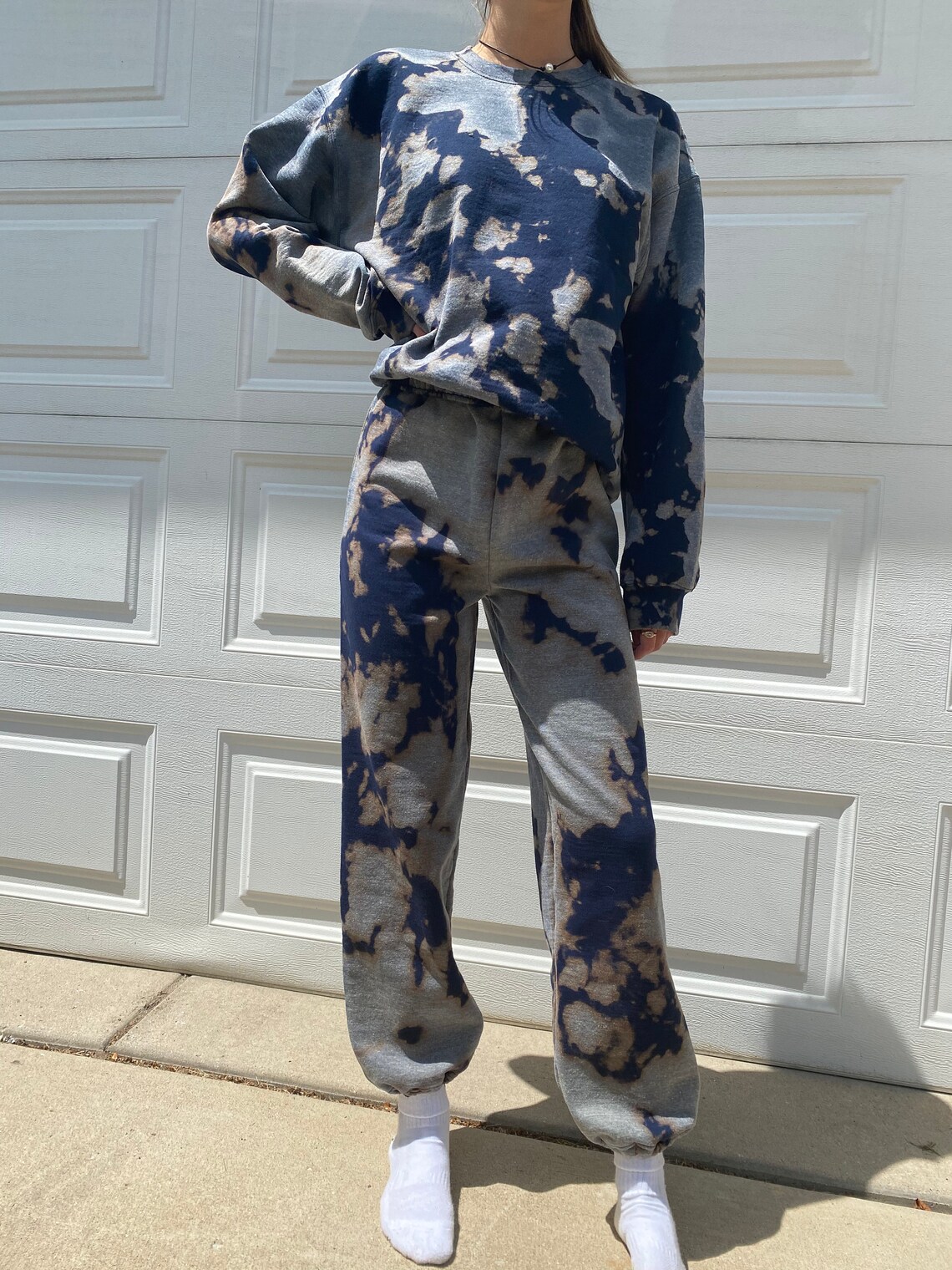 navy tie dye sweatsuit