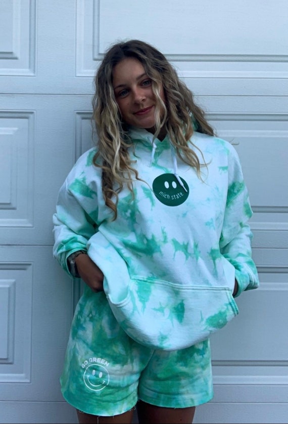College Tie Dye Hooded Sweatshirt Smiley Face Sweatshirt Custom College Smiley Hoodie College Apparel Drew House Inspired Sweatshirt Etsy