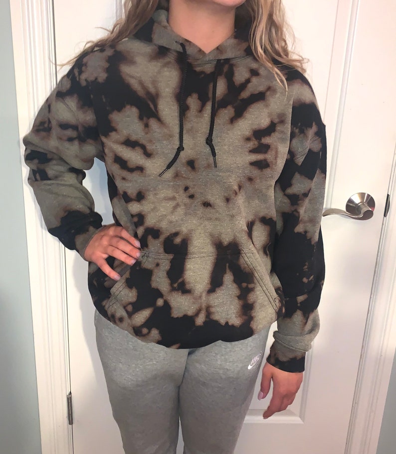 bleach tie dye red sweatshirt