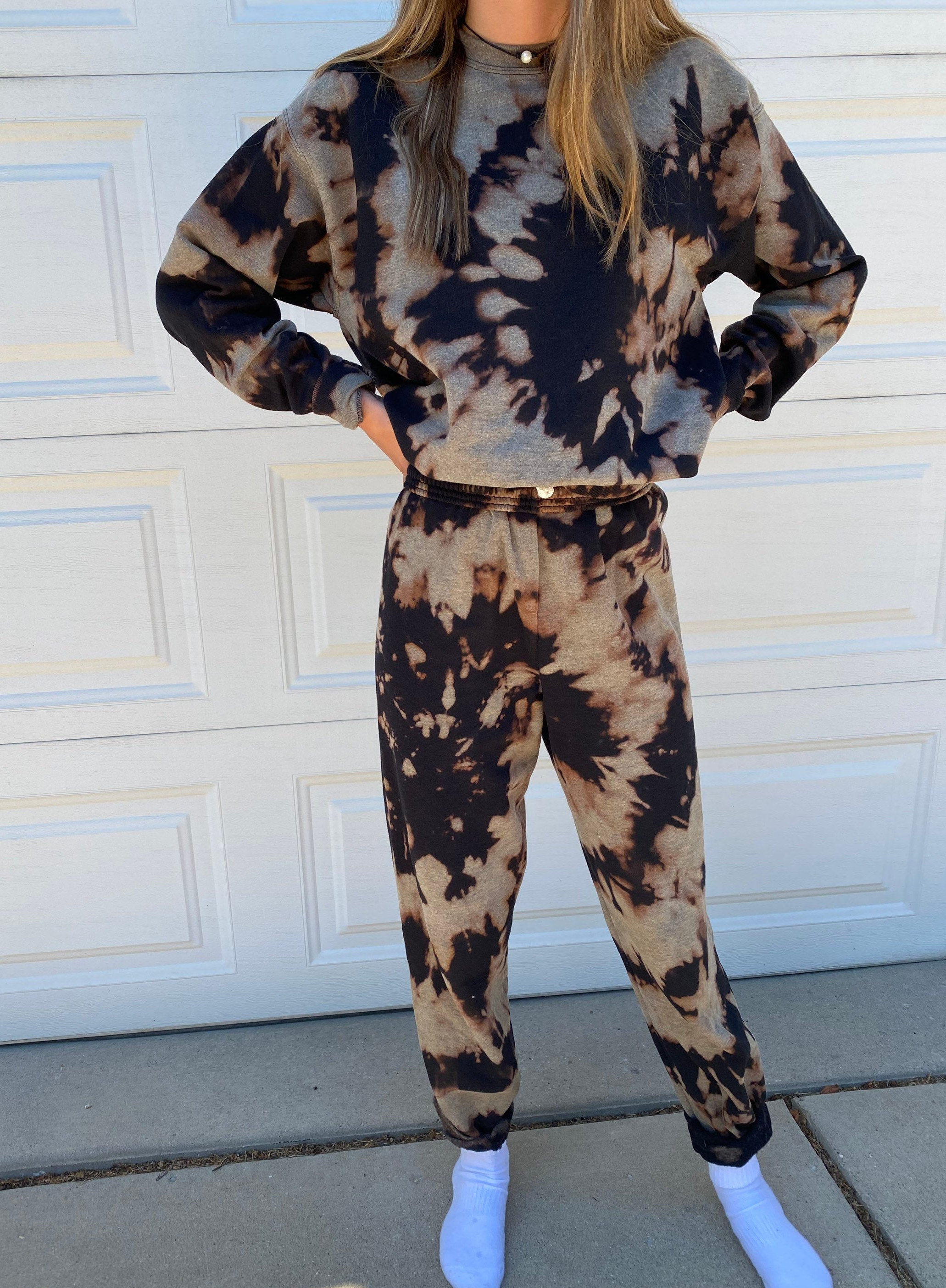 Reverse Tie Dye Set / Bleach Dyed Sweatsuit / Sweatshirt - Etsy