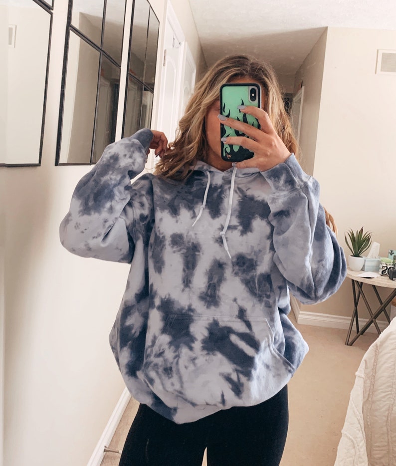 Robe Sweat à Capuche Tie-Dye Pour Fille - Taille 5 - Customisée Avec Strass - Neuve Avec Étiquettes
