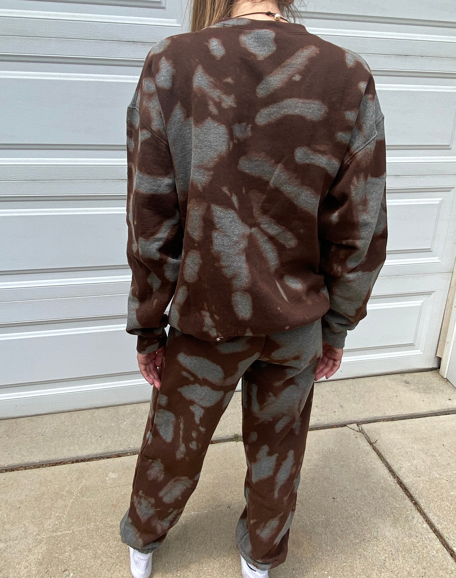 brown sweatsuit set men's