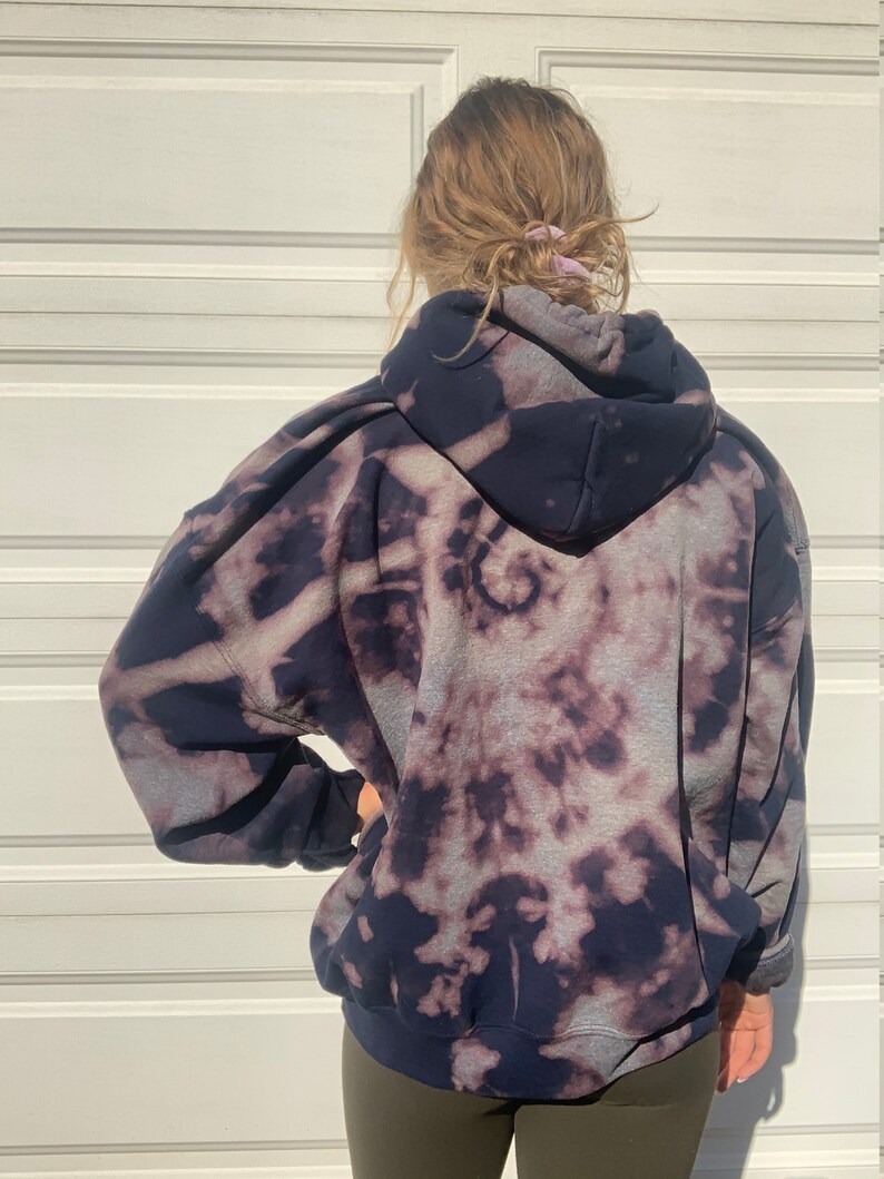 Reverse Tie Dye Hoodie / Bleach Dye Hooded Sweatshirt/ Custom | Etsy