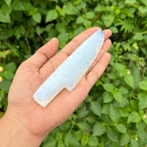 Natural Hand Knapped Opalite Crystal, Opalite Quartz Knife Handmade For Gift