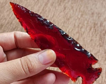Red Obsidian Arrowhead: Healing Crystal Spearhead (4&#39;&#39;)