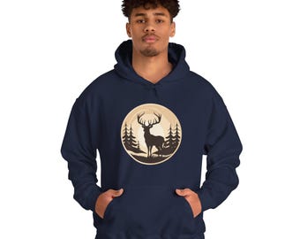 Sudadera con capucha Silhouette - Sudadera rústica para exteriores con temática de vida silvestre