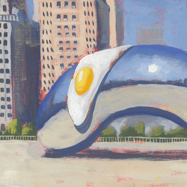 Eggs on the Beach | Chicago | Eggwork | Chicago Art | The Bean | Surrealism