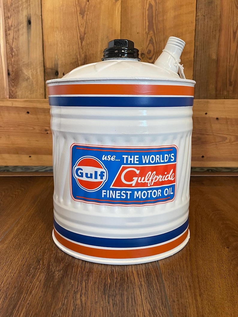 GULF Style Vintage 5 Gallon Gas Can - REFINISHED Petroliania Collectors ...