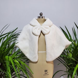 Elegante bruids sjaal namaakbont bruiloft wrap winter ivoor bruid cape bruiloft wrap