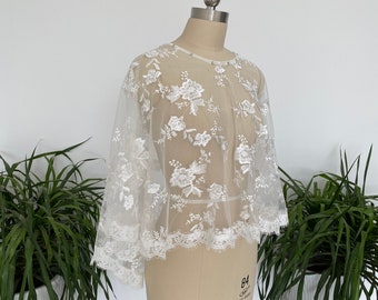 Wedding Costume Shawl White or Ivory Lace Shawl Lace Wedding Accessories Dress Accessories Party Shawl