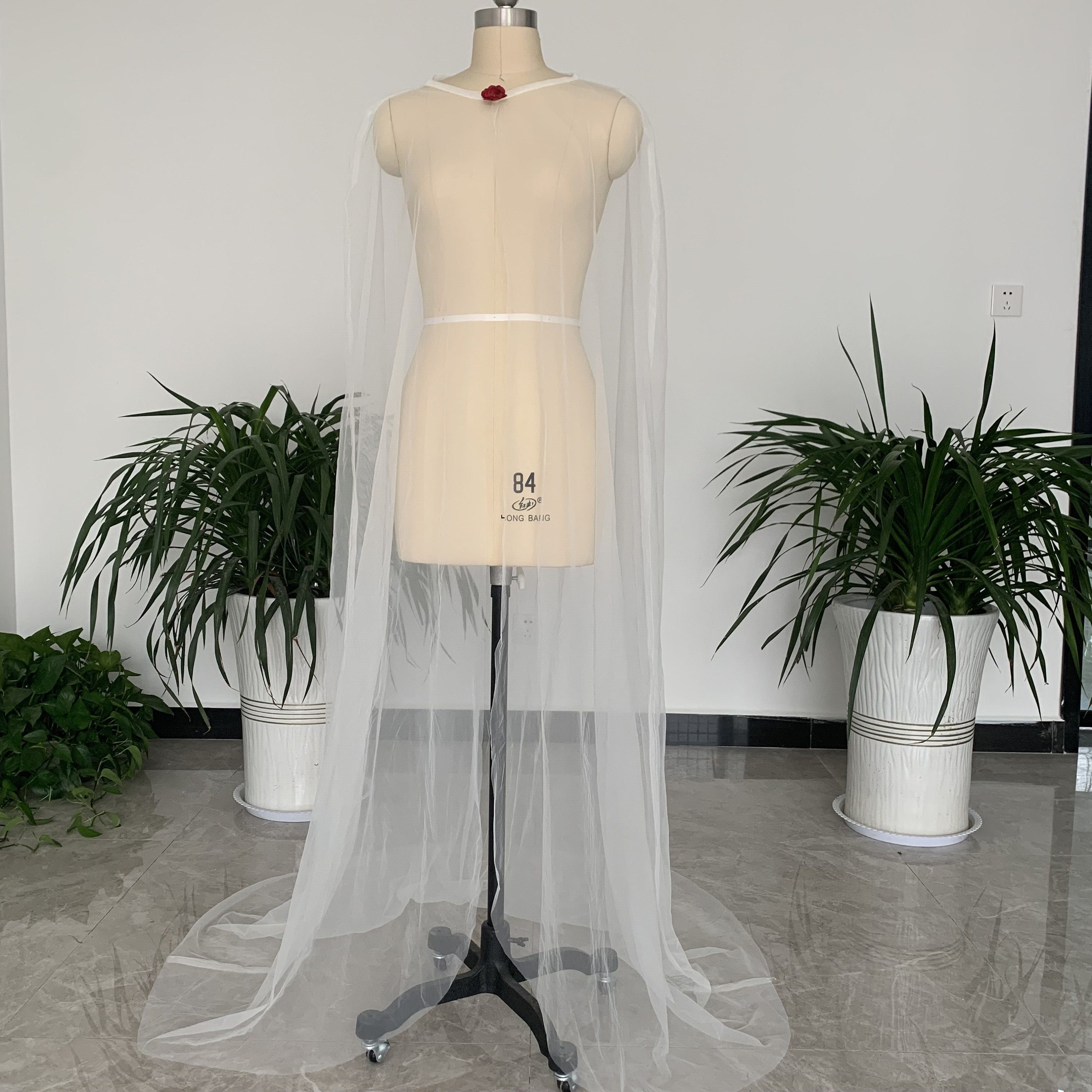 tulle cape veil