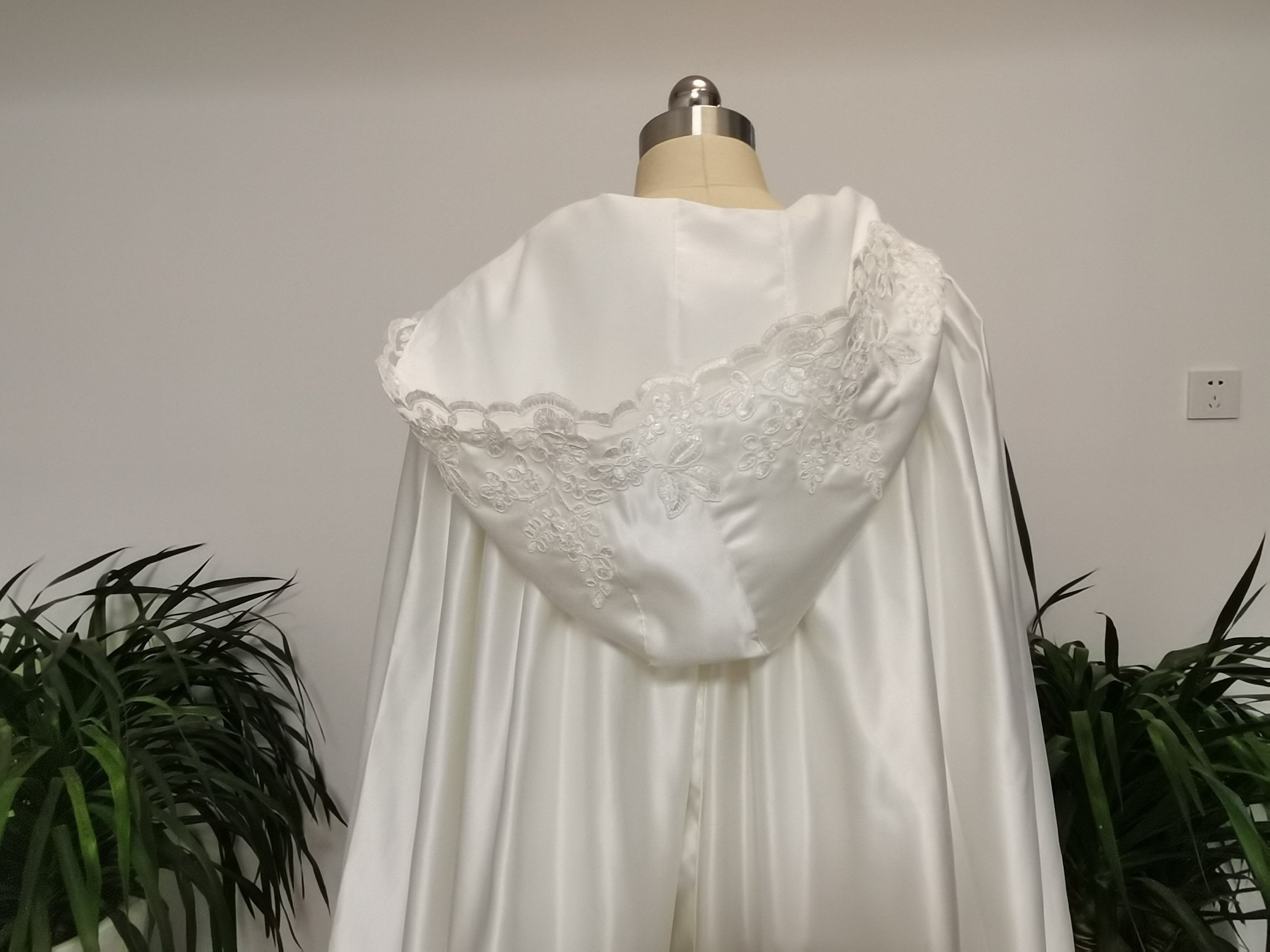 Satin Wedding Cloak Long Wedding Bridal Coat Cloak White/Ivory Etsy