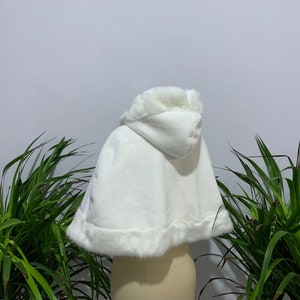 Bridal Faux Fur capucha Warm Shawls Women Wedding Winte Coat for Evening Party Cape Bridal Wrap