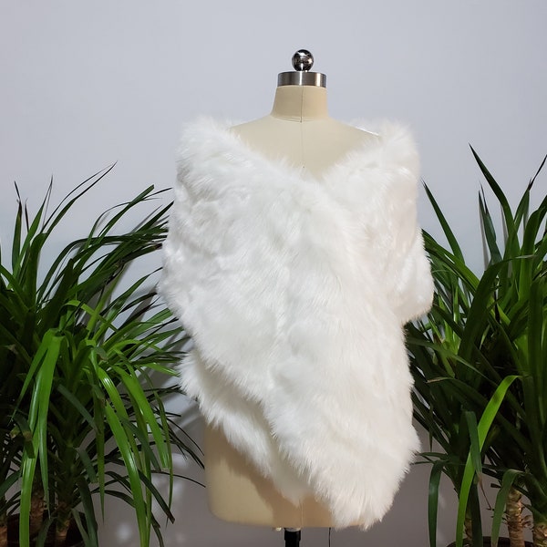 White Fur Wrap Etsy