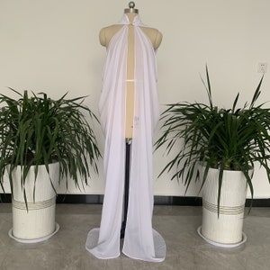 Damen Weiß/Elfenbein/Schwarz Lang Braut Cape Chiffon Kapuzen Hochzeit Umhang Mantel Halloween Robe Brautmantel Umhang Kleid Schal Hochzeit Accessoires