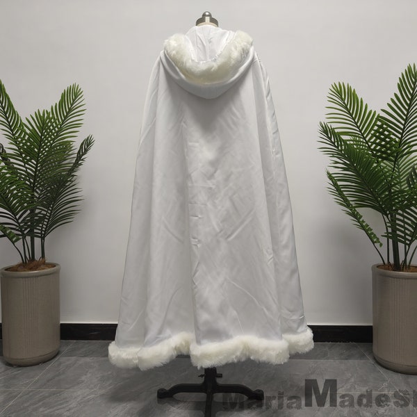 Faux Fur Wedding Cape, Stylish Bridal Warm Wrap, Winter Wedding Faux Fur Cape, Christmas Cape