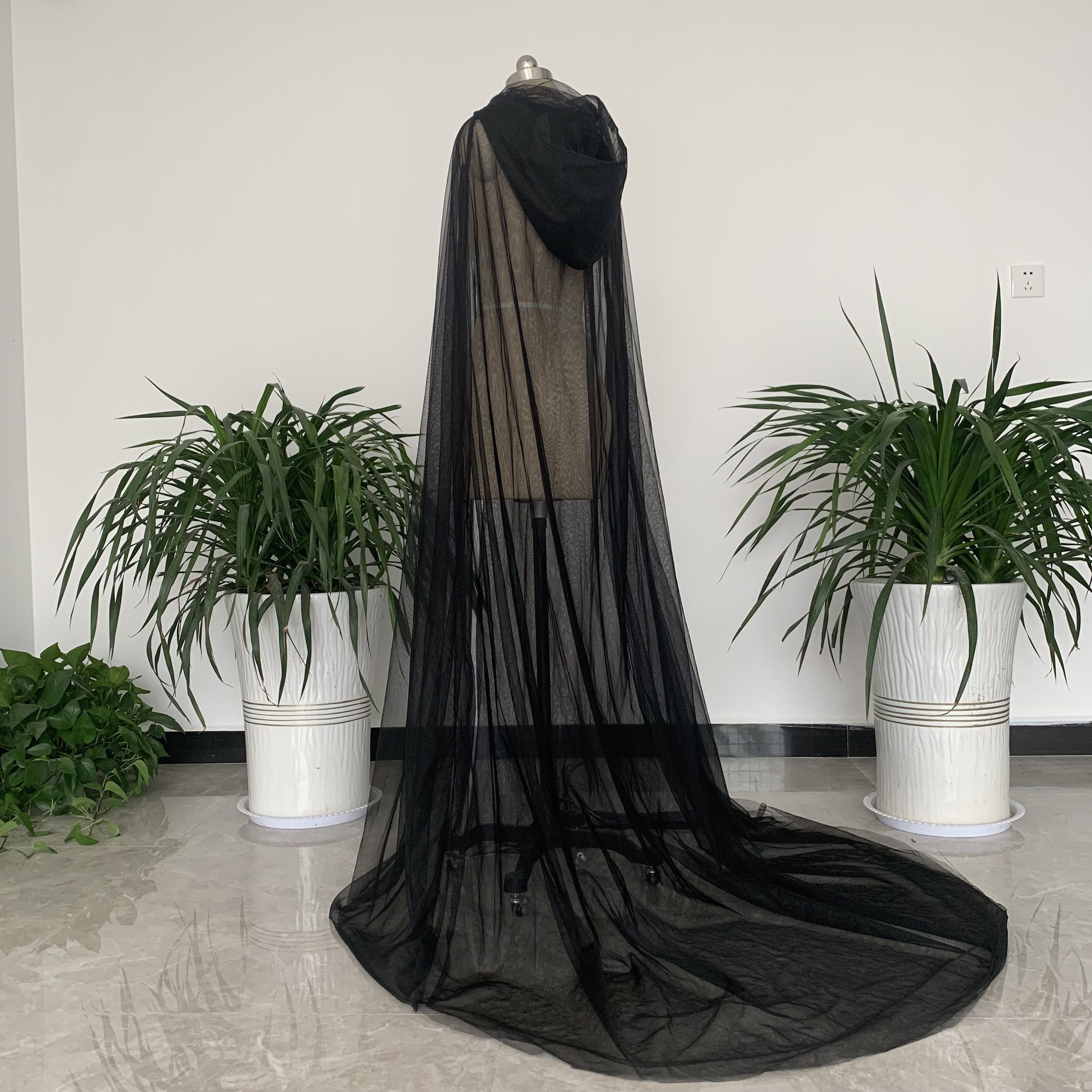 Elegant Evening Dress Black Wedding Bridal Hooded Shawl - Etsy