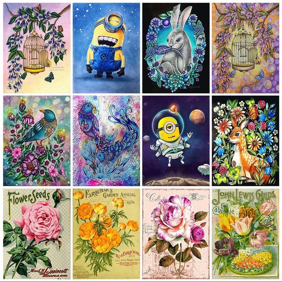 Vintage Flowers Cartoon Full Drill Diamond Painting Kit 5d Etsy Vintage Flowers Cartoon Full Drill Diamond Painting Kit 5d Etsy