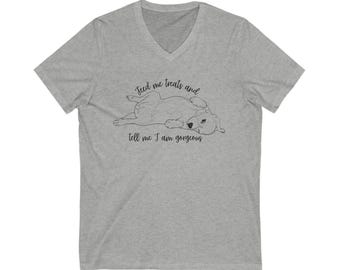 Dog Shirt, Puppy Tee, Animal Lover Gift, Pet Owner Gift, Dog Lover Apparel, Short Sleeve V-Neck Top
