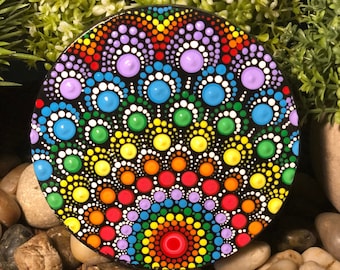 Rainbow hand-painted Mandala