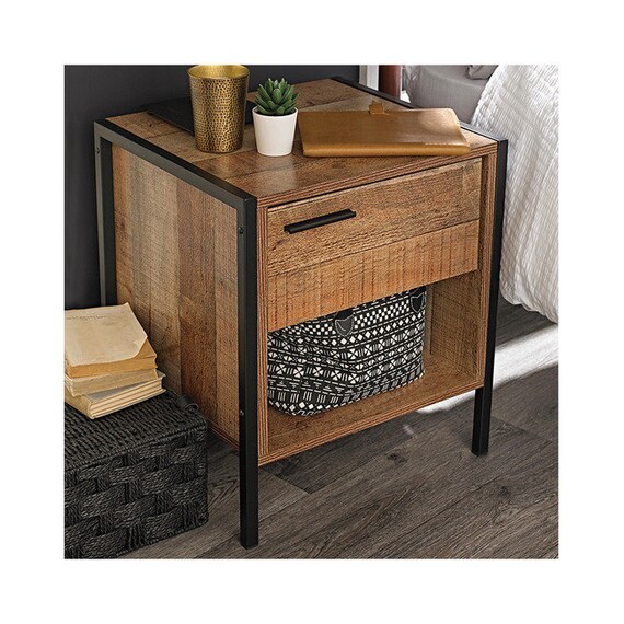 oak effect lamp table
