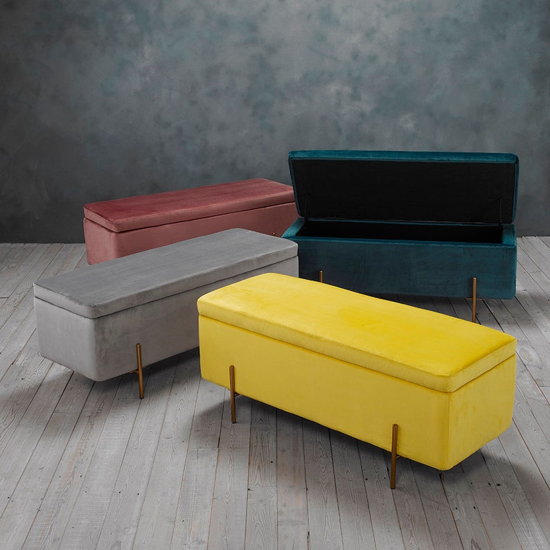 Small space living hacks are the best hacks for those who live in small places. Storage ottomans are a multi-functional piece to add. They store a lot and are a great addition to any room.