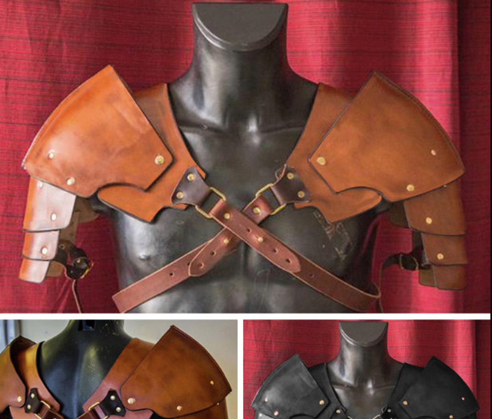 Medieval Gladiator Shoulder Pads Leather Shoulder Pads Stage Etsy