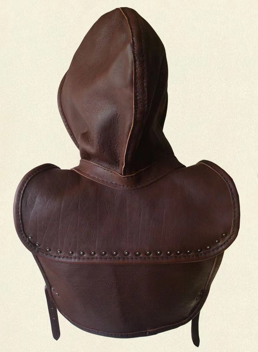 Vintage Medieval Headgear Leather Cloak Vest Cloak Hooded Etsy